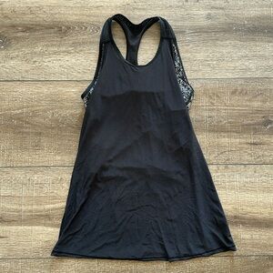 Lululemon Flowy Black Tank With Speckled Sports Bra